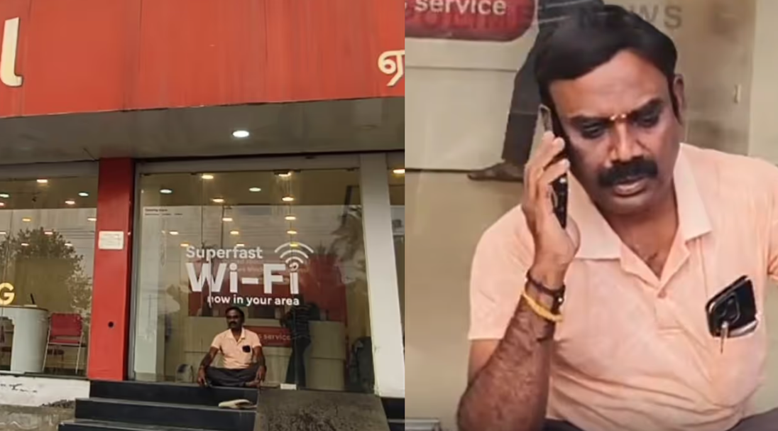 இத்தனை நாளா ஏமாத்திருக்கீங்க..! சென்னை ஏர்டெல் ஷோரூம் முன்பு வாடிக்கையாளர் தர்ணா..!