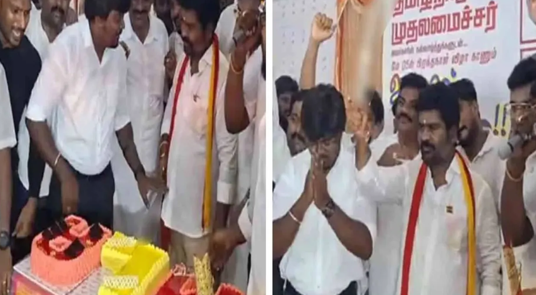 #BIG NEWS : சர்ச்சையில் சிக்கிய தவெக எம்.எல்.ஏ - வாளால் கேக் வெட்டி பிறந்தநாள் கொண்டாட்டம்..!