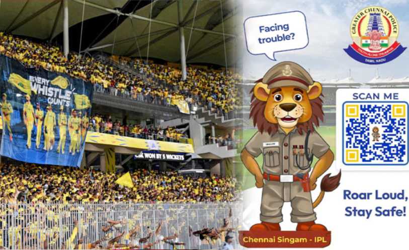 ஐபிஎல் கிரிக்கெட் போட்டியை காண வருவோருக்காக ‘சென்னை சிங்கம் IPL QR-Code’