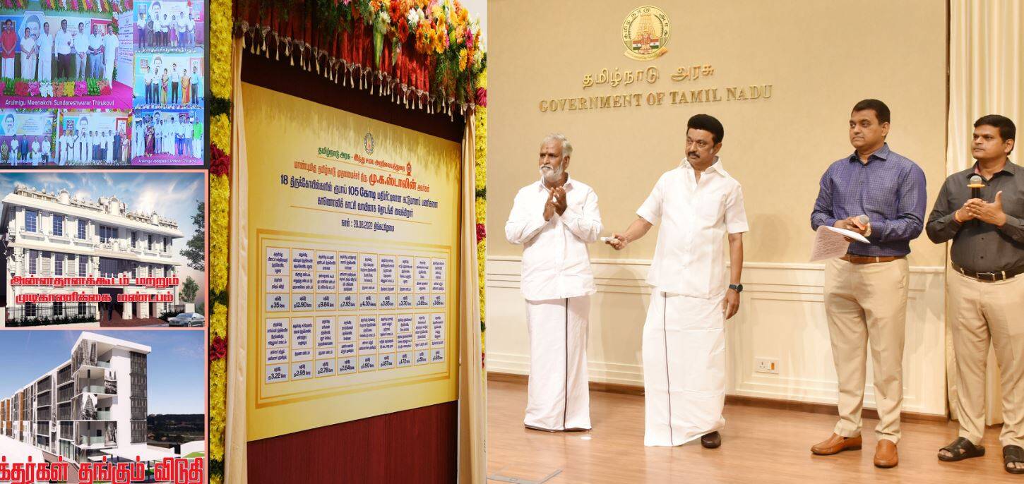 18 கோயில்களில் புதிய கட்டடங்களை திறந்துவைத்தார் முதல்வர் ஸ்டாலின்