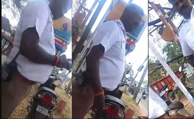 கோவை காவலரின் 'அடாவடி' வீடியோ..! ஆன்லைன் பைன் செல்லாது..மெஷின்லதான் கட்டணும்..!