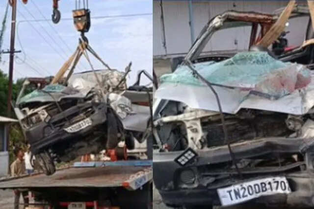 சுற்றுலா சென்று திரும்பியபோது நேர்ந்த சோகம்! கேஸ் லாரி மீது கார் மோதிய விபத்தில் 3 பேர் உயிரிழப்பு..!