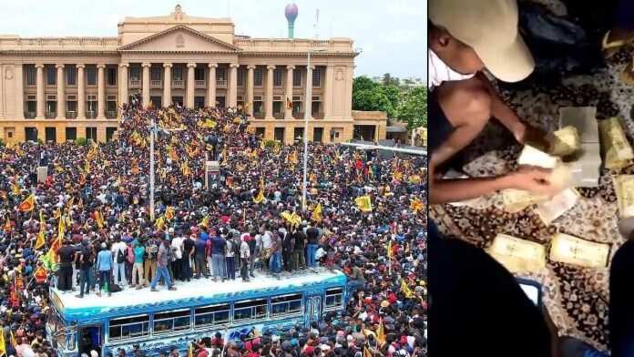 அதிபர் மாளிகையில் உள்ள பதுங்கு குழியில் கட்டுக் கட்டாக பணம்..