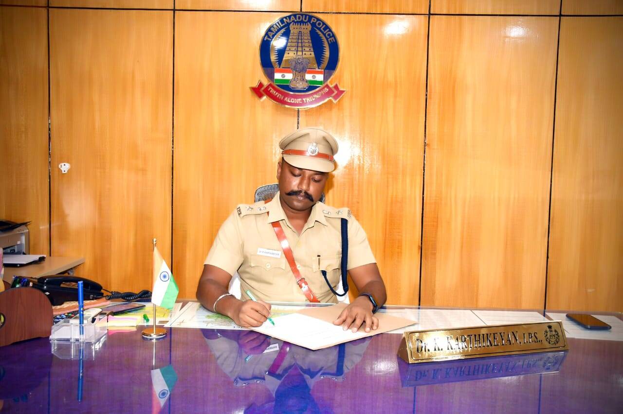 திருவண்ணாமலை மாவட்டத்தின் புதிய எஸ்.பி., ஆக கார்த்திகேயன் பதவியேற்பு!