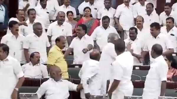 வேட்டியை மடித்து கட்டிய மனோஜ் பாண்டியன்.. தடுத்த ஓபிஎஸ்! பேரவையில் அதிமுகவினர் அலப்பறை