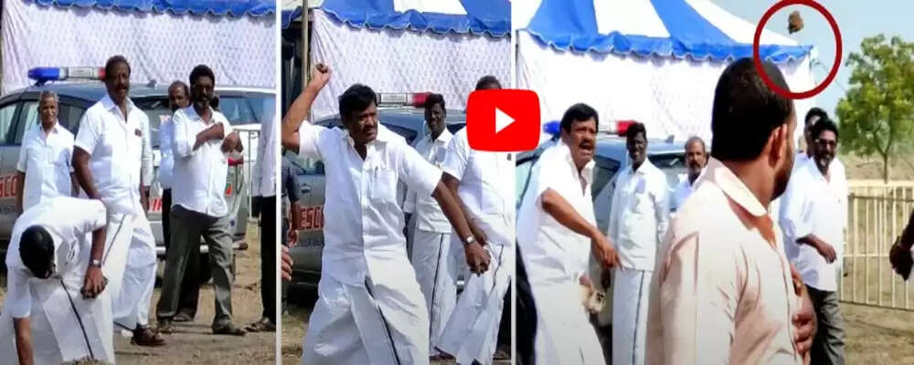 தொண்டர்கள் மீது கல்லை எடுத்து எறிந்த அமைச்சர் நாசர்! மக்கள் கடும் அதிர்ச்சி