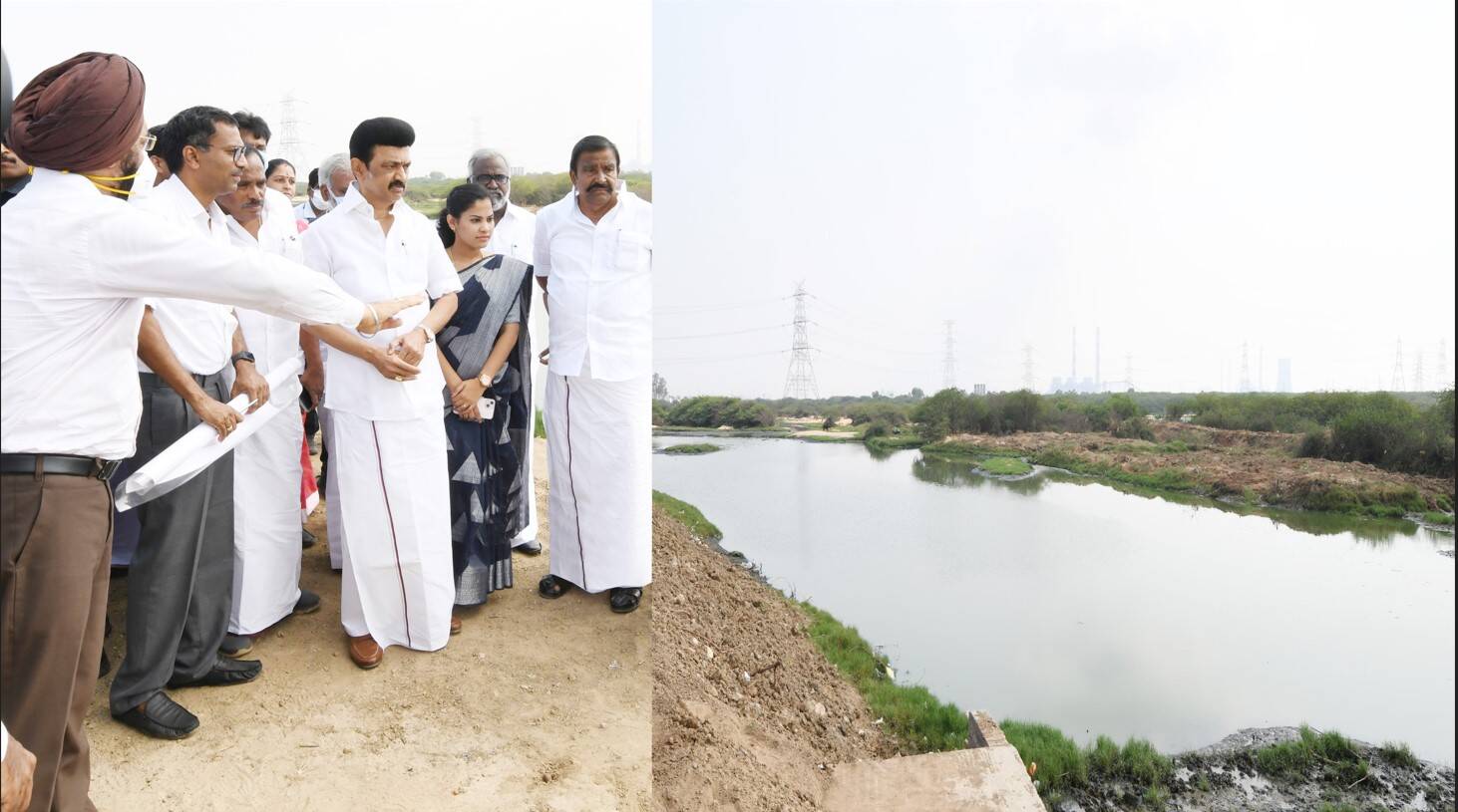 கொசஸ்தலையாற்றின் கரையோரங்களில் மறுசீரமைக்கும் பணிகள் - முதல்வர் ஸ்டாலின் ஆய்வு!!