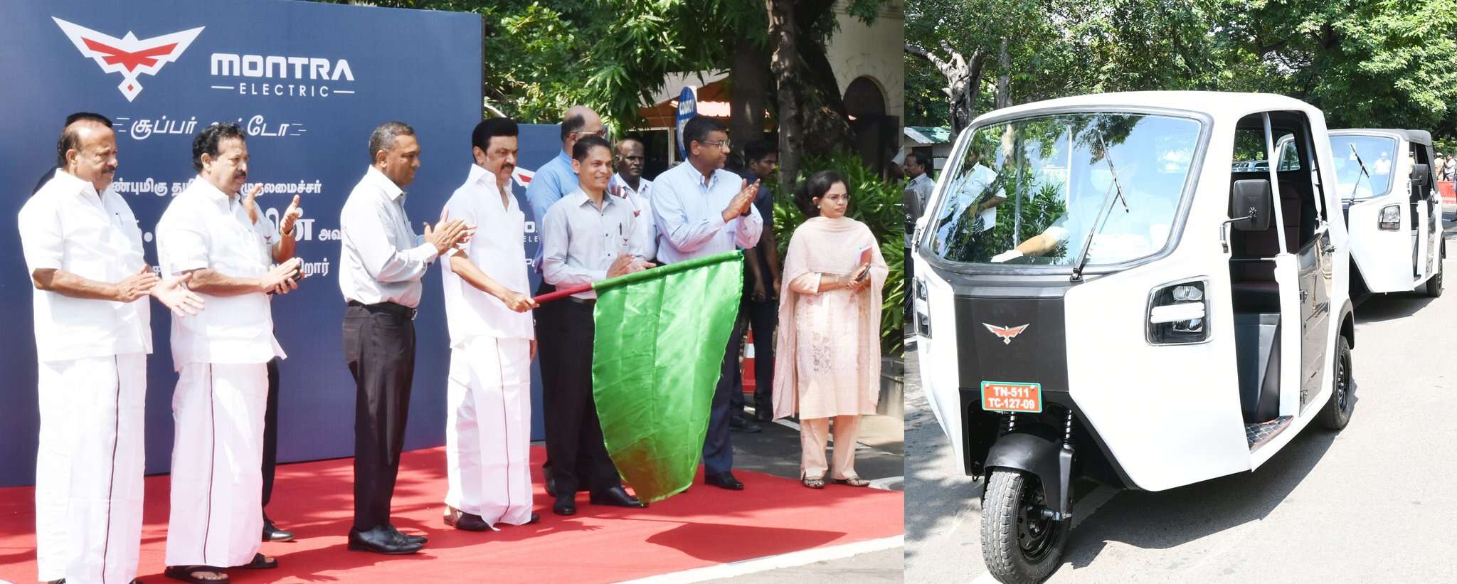 3 சக்கர மின் வாகனங்களை கொடியசைத்து தொடங்கி வைத்தார் முதல்வர் ஸ்டாலின்