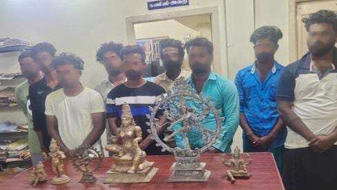 பட்டுக்கோட்டை அருகே கோவில்களில் சிலை திருடிய 9 பேர் கைது... 6 சிலைகளை பறிமுதல் செய்த தனிப்படை போலீசார்!