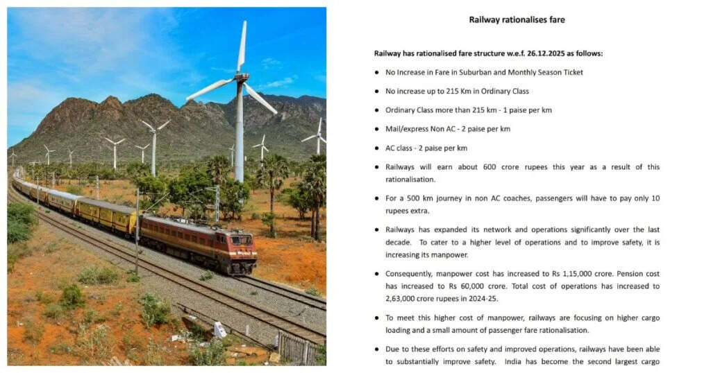 மக்களுக்கு அடுத்த ஷாக்..!!2வது முறையாக உயர்ந்த ரயில் டிக்கெட் விலை..!!