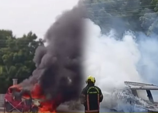 சென்னை - திருப்பதி தேசிய நெடுஞ்சாலையில் திடீரென தீப்பிடித்து எரிந்த கார்! நொடியில் தப்பிய 3 உயிர்கள்