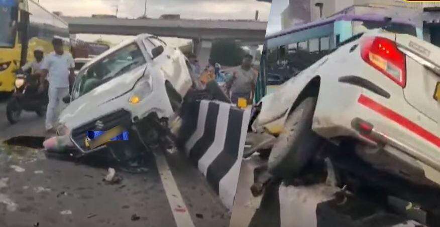 சென்னை கத்திப்பாரா மேம்பாலத்தில் விபத்து - பெண் ஊழியர்கள் காயம்!