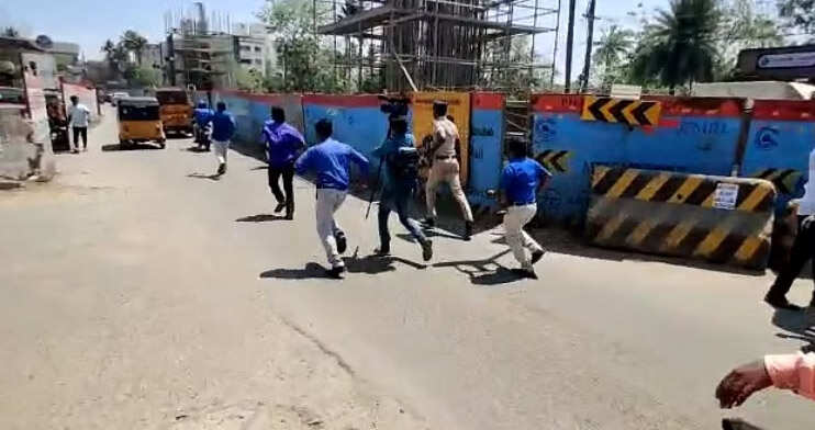 கற்கள், பாட்டில் வீச்சு! சென்னையில் நாம் தமிழர் - ஆதித்தமிழர் மோதல்