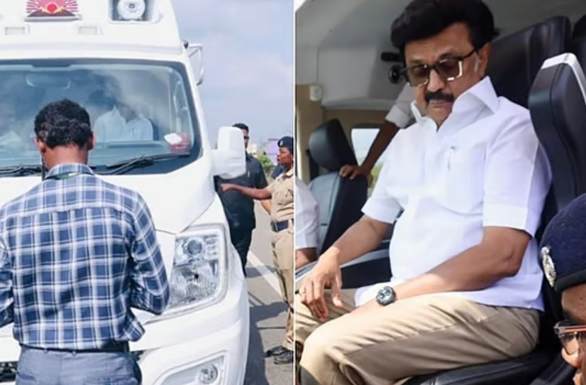 முதல்வர் ஸ்டாலின் பிரசார வாகனத்தில் பறக்கும் படை சோதனை..!