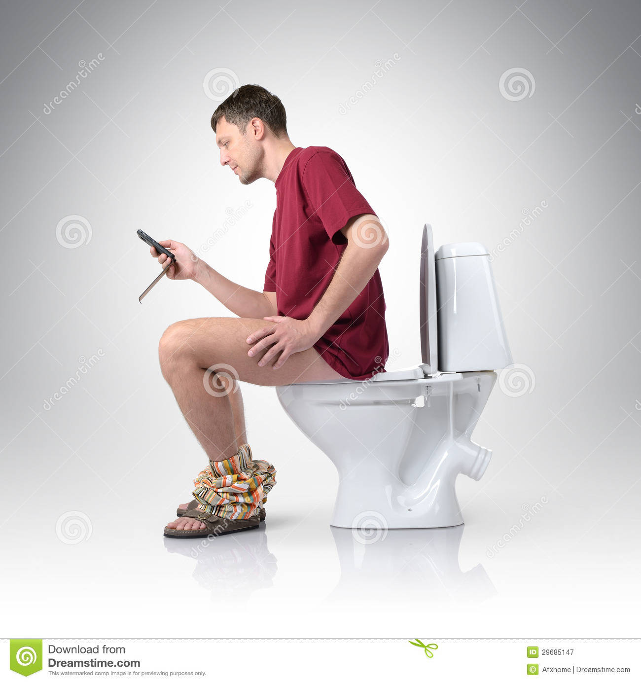 Penyakit yang menyiksa orang yang melihat ponsel saat ke toilet