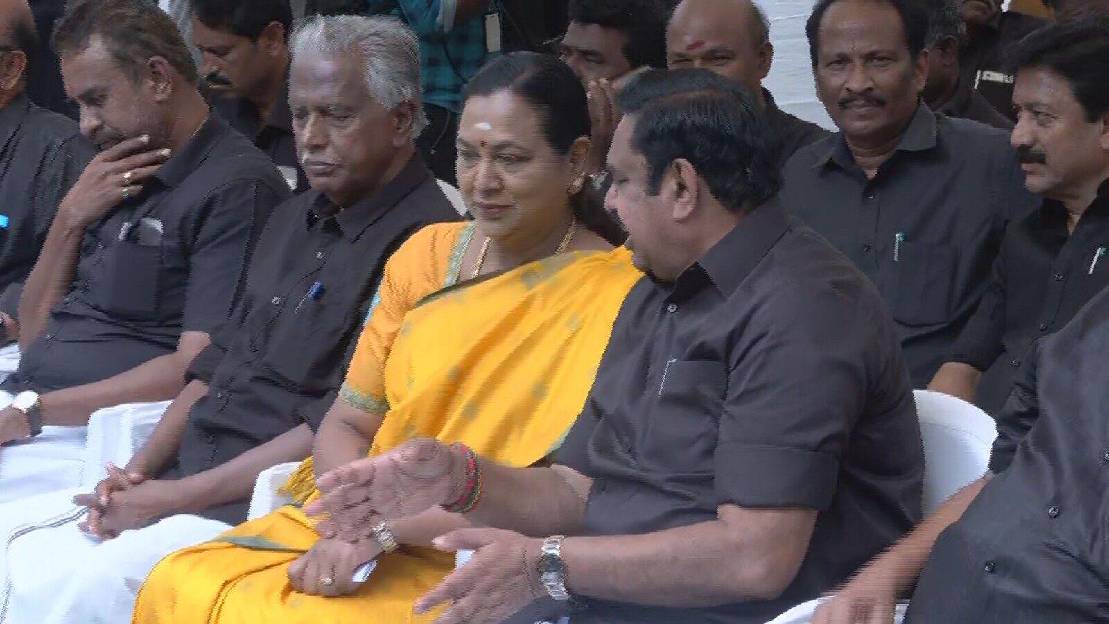 அதிமுக உண்ணாவிரதத்திற்கு பிரேமலதா நேரில் ஆதரவு