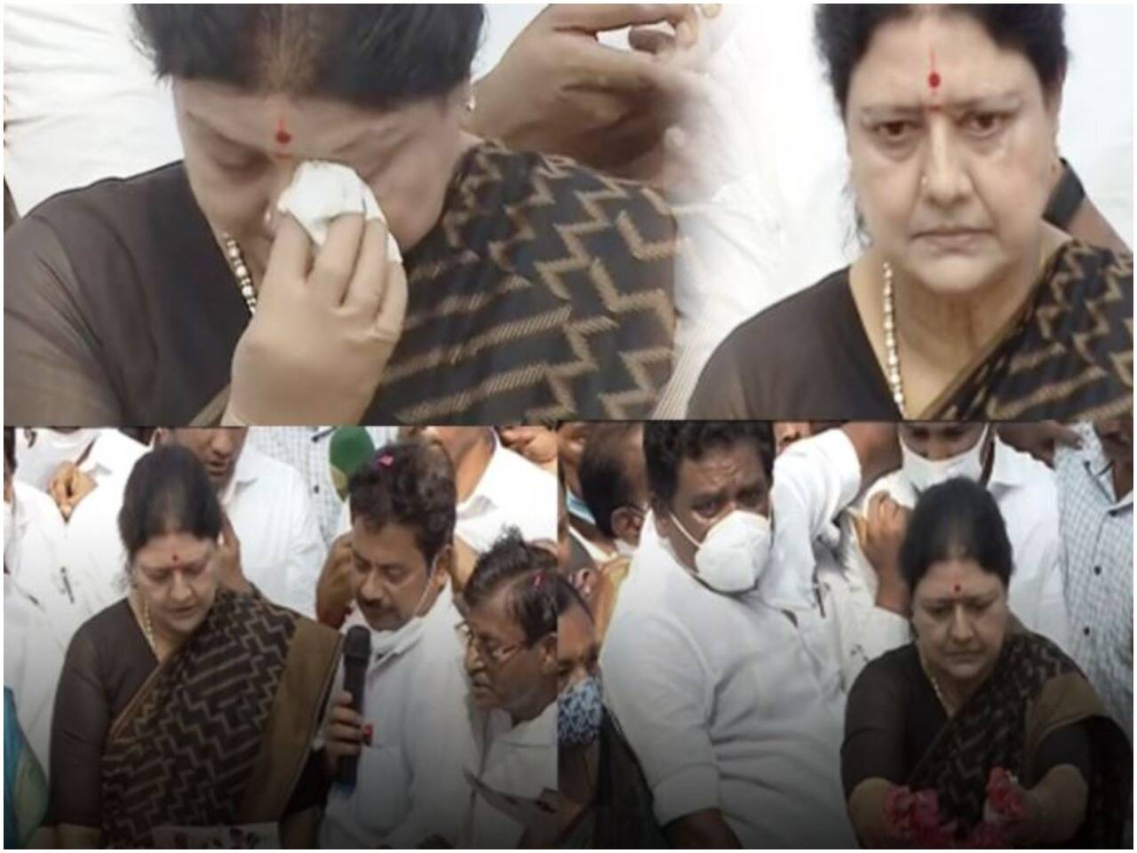 ஜெயலலிதா நினைவிடத்தில் சசிகலா கண்ணீர் அஞ்சலி!