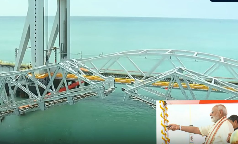 பாம்பன் புதிய பாலத்தை திறந்து வைத்தார் பிரதமர் மோடி