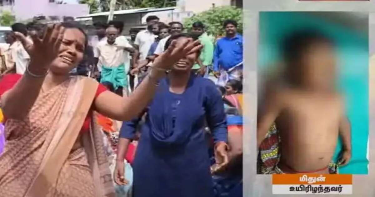 வகுப்பறையில் திடீரென முகம், வயிறு வீங்கி சிறுவன் மரணம்..! உறவினர்கள் சாலை மறியல்..!