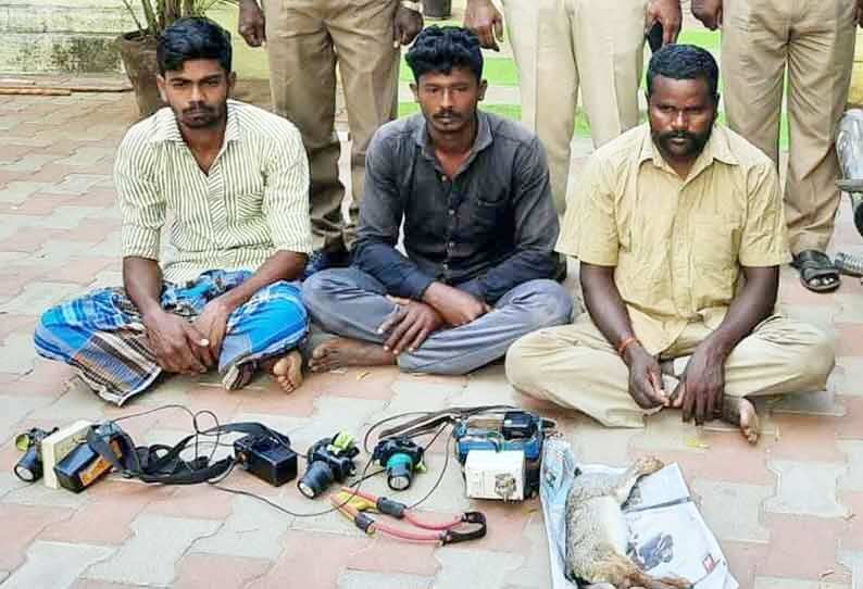 திருவண்ணாமலையில் வனவிலங்குகளை வேட்டையாடிய மூவர் கைது!