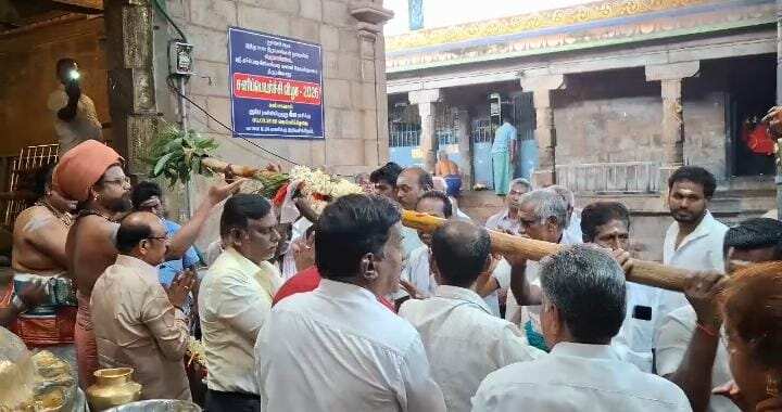 காரைக்கால் திருநள்ளாறில் சனிப்பெயர்ச்சி விழா: பந்தல்கால் முகூர்த்தத்துடன் பணிகள்தொடக்கம்!