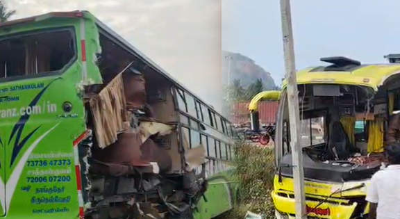 சாலையோரம் நின்ற ஆம்னி பேருந்து மீது மற்றொரு ஆம்னி பேருந்து மோதி விபத்து- 3 பயணிகள் பலி