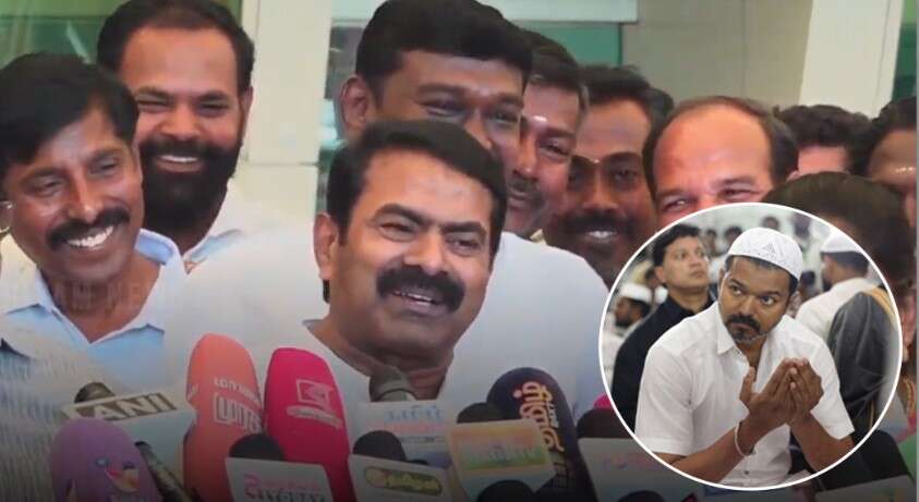 “ஒரு நாள் தொப்பி போட்டு வேடம் போடுபவன் நான் அல்ல” - விஜய்யின் இஃப்தார் நோன்பு நிகழ்ச்சி குறித்து சீமான் பேட்டி