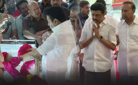 கு.க.செல்வம் உடலுக்கு முதலமைச்சர் மு.க.ஸ்டாலின் அஞ்சலி!!