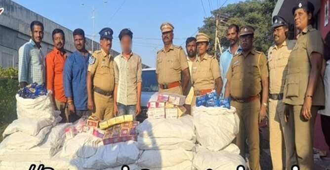 பள்ளிகொண்டா அருகே காரில் கடத்திய ரூ.1.75 லட்சம் குட்கா பறிமுதல்: வடமாநில இளைஞர் கைது!