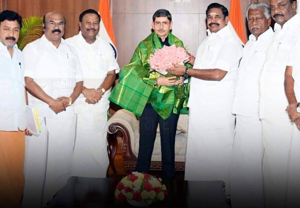 தமிழக அரசியலில் பரபரப்பு....ஆளுநருடன் எடப்பாடி பழனிசாமி திடீர் சந்திப்பு