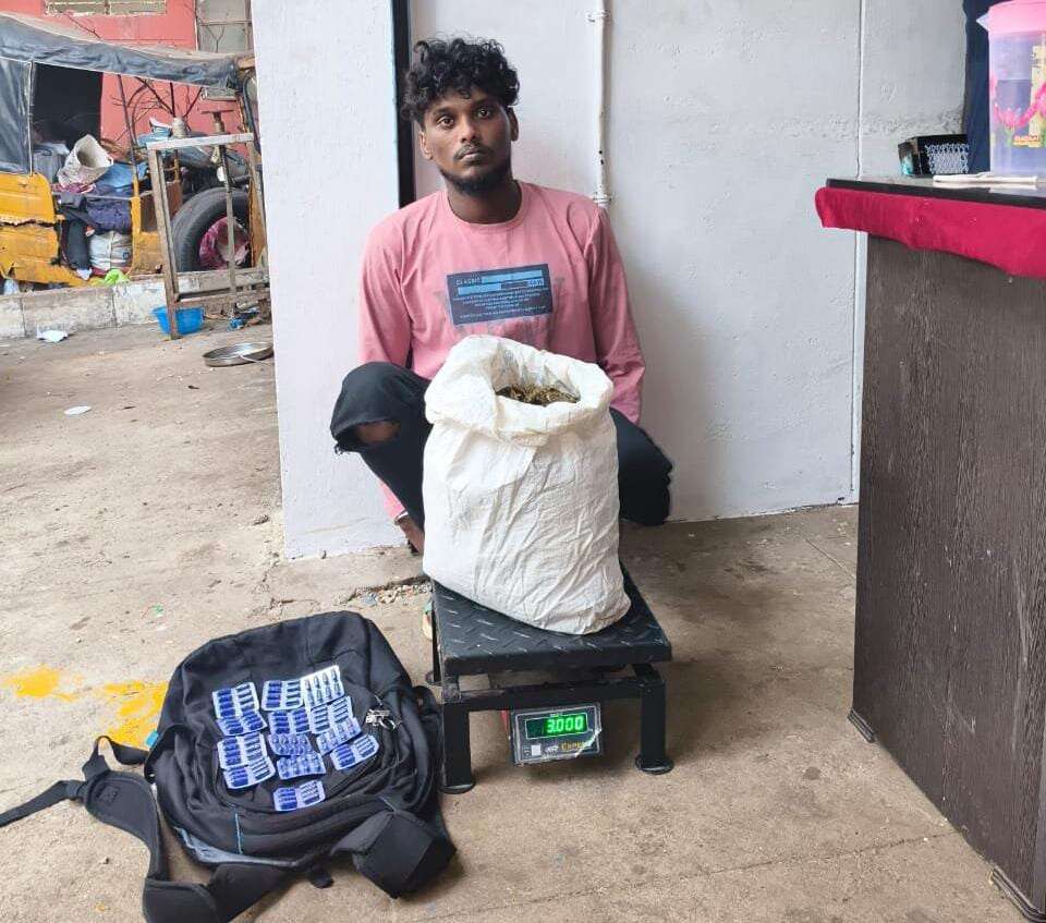 சென்னையில் கஞ்சா, போதை மாத்திரைகள் விற்பனை - இளைஞர் கைது!