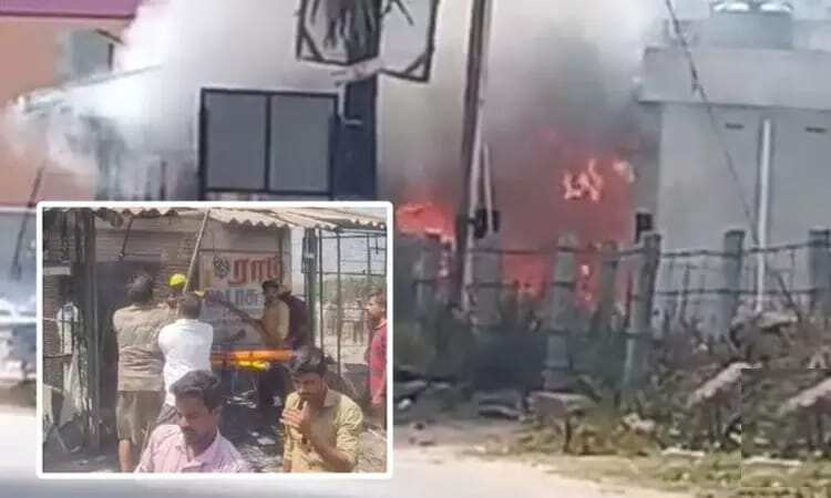 பட்டாசு கடையில் திடீர் தீ - 5 வயது குழந்தை உட்பட 2 பேர் பரிதாபமாக உயிரிழப்பு