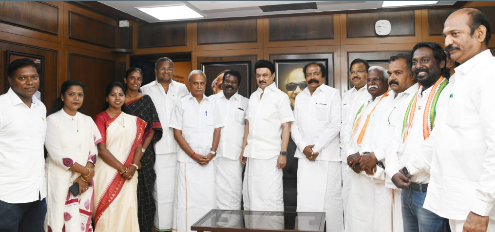 காங்கிரஸ் வேட்பாளர்களுடன் முதலமைச்சர் மு.க. ஸ்டாலின் சந்திப்பு!!
