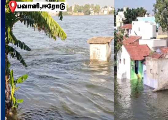 காவிரி கரைபுரண்டோடும் வெள்ளம்... குடியிருப்புகளை சூழ்ந்த நீர்
