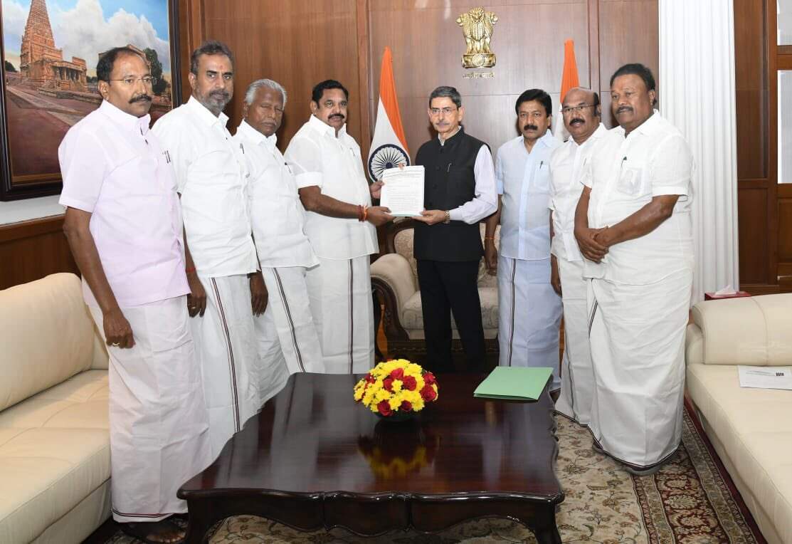 தமிழக ஆளுநருடன் எதிர்க்கட்சி தலைவர் எடப்பாடி பழனிசாமி சந்திப்பு!